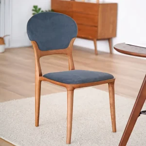 Modern Restaurant Furniture Black Solid Wood Frame Leather Cushion Dining Chair for Home Dining Room Balcony
