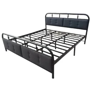 Modern Simple Iron Metal Bed Queen Double Single King Size Hotel Bedroom Powder-Coated Finish