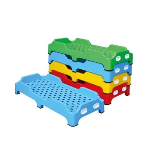 Modern Simple Kindergarten Daycare Furniture Colorful Plastic Kids Portable Beds for School & Hotel Use