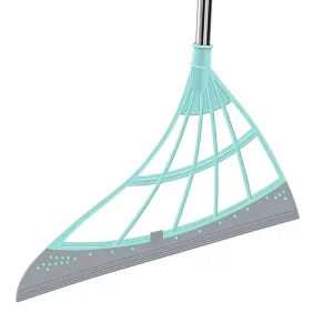Modern Soft Rubber Bristle Aluminum Dustpan and Silicone Squeegee Pet Hair Removal Tool Broom Household Cleaning