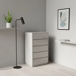 Modern Solid Wood Handmade Japanese Painted 5 Drawer Chest of Drawers for Bedroom and Living Room Storage