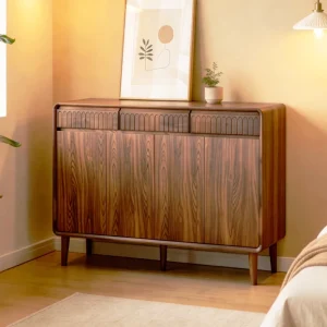 Modern Solid Wood Large Capacity Shoe Cabinet Home Use Entrance Shoe Storage Solution Living Room Shoe Storage Cabinet
