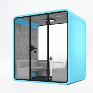 Modern Soundproof 4 Person Meeting Pods Office Building & Hotel Modular Acoustic Booth with Aluminum Frame