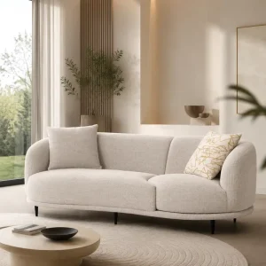 Modern Square Sofa Beige Fabric Eco Friendly Hotel Living Room Furniture European American Custom Size