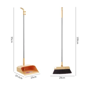 Modern Stainless Steel Long Handle Dustpan Set Portable Household Cleaning Tool for Home Bedrooms Factory Supply