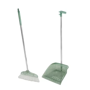 Modern Style Dustpan Broom with Soft Plastic Handle Durable Stainless Steel Rods and Head Durable PP Material
