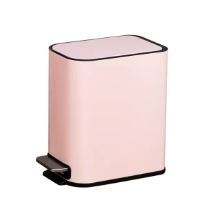 Modern Style Rectangular Stainless Steel Soft-Close Waste Bin with Foot Pedal