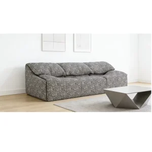 Modern Three Seater Compact sofa Chenille Corduroy Cover Pillow Back Padded Arms Comfortable Relaxing Living Room Sofa