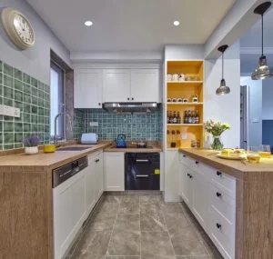 Modern Wood Kitchen Cabinet Set with Water-Resistant Plywood Panels and MDF Doors