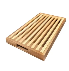 Modern Wooden Bread Cutting Board with PC Tray for Cheese