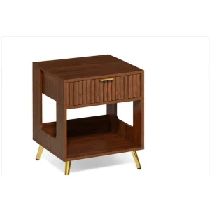 Modern Wooden Nightstand Bedside Cabinet with Drawer OEM ODM Factory Supply