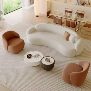 Modular Curved Sofa Set for Hospitality Projects Contoured Lobby Seating