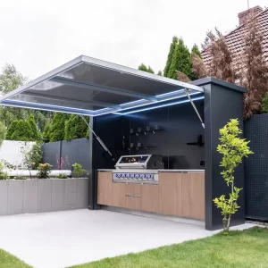 Modular Integrated Outdoor Kitchen Stainless Steel Mirror Finish Mobile Unit Large