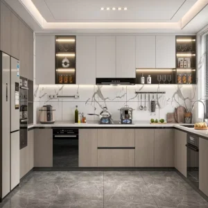 Modular Modern Kitchen Cabinets with Melamine Board