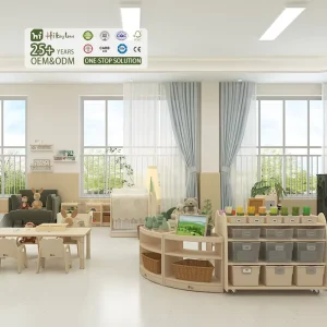 Montessori Preschool Solid Wood Multifunction Cabinet for School or Bedroom