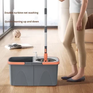 Mop Bucket Set Lazy Hands Free Wash Clean Dirt Separation Hoisting Rod Plastic Tray Combination