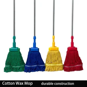 Mop Detachable and Replaceable Thick Cotton Yarn Mop for Household and Hospital Cleaning Stainless Steel Colored Mop