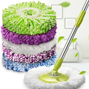 Mop Head Rotating Cotton Pads Replacement Cloth Spin for Wash Floor Round Squeeze Rag Cleaning Tools Household Microfiber