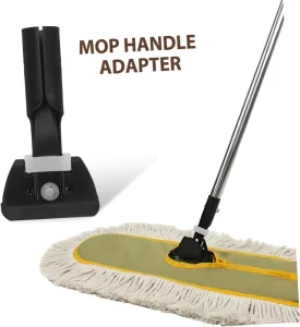 Mop Set with Metal Mop Pole Replacement Clip Adapter Compatible Mop Rods Easy to Install
