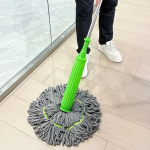 Mop with Long Telescopic Stainless Steel Handle Includes 1 Mop Pads Self Twisting Mop for Floor Cleaning