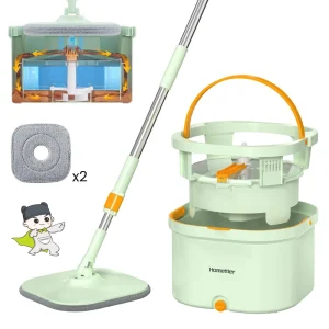 Mops Cleaning Clean and Dirty Separation Wet & Dry Dual Use Include Eco-Friendly High Dehydration Rate Mop Pads