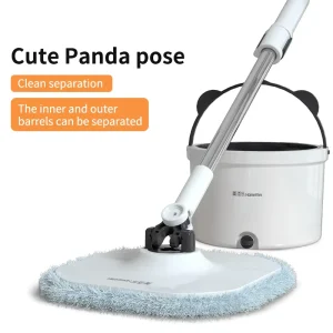 Mops Cleaning Dual Chamber Dirty Water and Clean Water Self Separation with Swivel Handle for Home All Floor