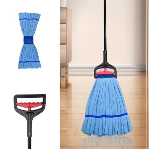 Mops Cleaning Floor Heavy Duty Commercial Industrial Wet Microfiber Flat Mop for Home Garage Warehouse Floor Cleaning Mop