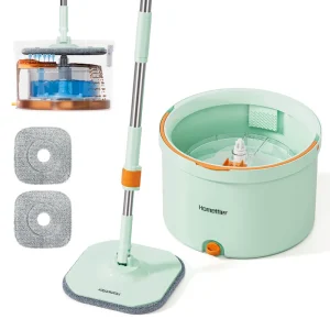 Mops Cleaning Spin Mop 360 Magic Handle Eco-Friendly High Dehydration Rate Reusable Mop Pads for Dry/Wet Floor
