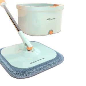 Mops Cleaning Steel 360 Rotating Cleaning Mop with Self Wringer and Bucket Set for Household Flat Floor Use