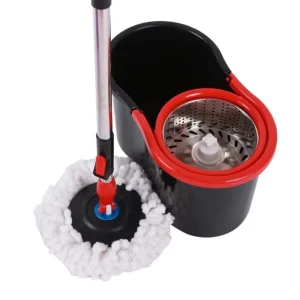 Mops Floor Cleaning Absorbent Stick Handle Rotating Mop Set With Plastic Mop Bucket