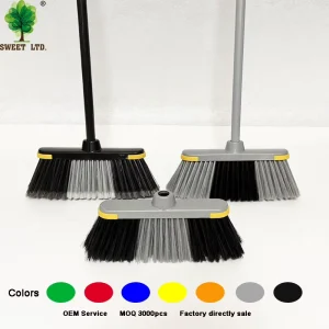 Mops and Brooms PP Broom Head with Wooden Handle for Household Cleaning Tools