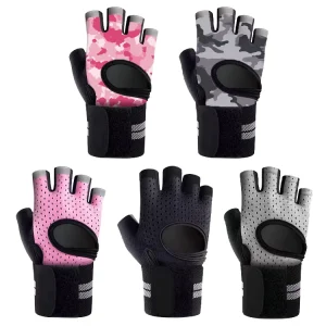 Motocross Half Finger Knuckle Protection Wrist Band Non Slip Breathable Lightweight Nylon Cotton Buckle Closure Sports Gym Ski