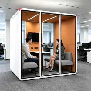 Movable Soundproof 4-Person Acoustic Privacy Meeting Booth