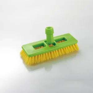 Multi Angle Floor Scrub Brush Head Green PP Base + Yellow Bristles Fits Standard Poles Ideal for Tiles Corners Hard Floors