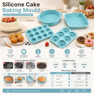 Multi-Cavity Easy-Release Silicone Cake Baking Mold BPA-Free Reusable Cake Mould