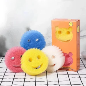 Multi Color Eco Friendly Kitchen Sponge Tools Easy to Clean Scrub Pad with Silk Gourd Grid Surface Multi Color Selection