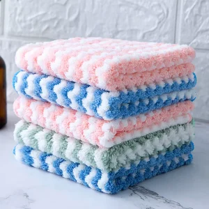 Multi Color Reusable Microfiber Rag Cleaning Cloths for Kitchen Towels