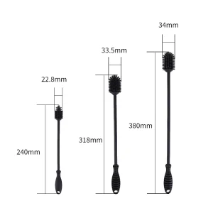 Multi Function Extended Handle Silicone Bottle Cleaning Brush Scrubbing Long Handle Silicone Bottle Brush Cleaner