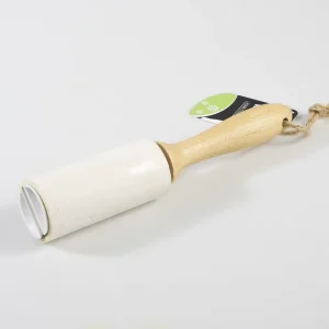 Multi Function Reusable Manual Lint Roller with Bamboo Handle Eco Friendly Durable Pet Hair Clean Brush 3 Sheets