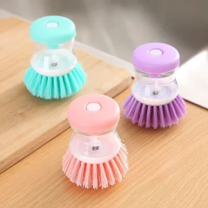 Multi Functional Press Type Liquid Added Dishwashing Pot Brush Hydraulic Kitchen Cleaning Brushes