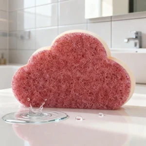 Multi Layered Striped Seaweed Cleaning Sponge High Absorbency High Rebound Non Scratch Scrub Pad for Kitchen and Bathroom