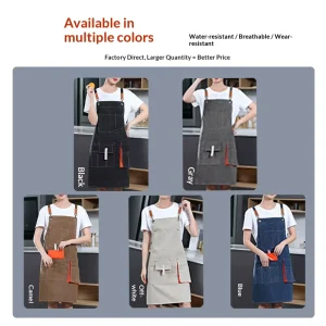 Multi Pocket Apron with Adjustable Straps Durable Design for Work Daily Use and Tool Organization