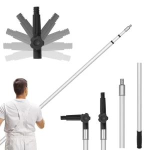 Multi Purpose 3 Segment Twist Lock Aluminum Telescopic Pole Light Weight Extension Tool for Painting Dusting Cleaning