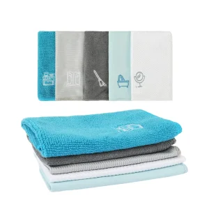 Multi-Purpose 5Pcs Dust Polish Glass Window Clean Cloth Microfibre Kitchen Cleaning Rags Microfiber Cleaning Cloth Set