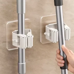 Multi Purpose Adhesive Wall Hooks for Living Room for Organizing Mop Rack Broom Hanger Other Home Kitchen Bathroom Accessories
