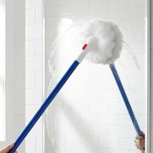 Multi Purpose Bath Tube Brush with Long Handle Non Scratch Soft Cleaning Brush for Bathroom Cleaning Shower Tile Glass