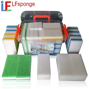Multi Purpose Eco Friendly Home Cleaning Kit with Melamine Sponge Scrubber Pad High Water Absorption Kitchen Cleaning Tools