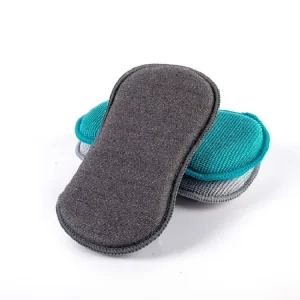 Multi Purpose Kitchen Microfiber Scrub Sponges Durable Dishwashing Sponge Scouring Pad Double