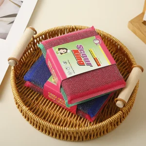 Multi Purpose Non Scratch Dishwashing Tool Heavy Duty Stainless Steel Wire Scourer Sponge Kitchen Scouring Pads