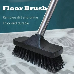 Multi Purpose Plastic Scrubber Brushes Long Handle Push Broom Brush for Floor Bathroom Floor Deck Patio Cleaning